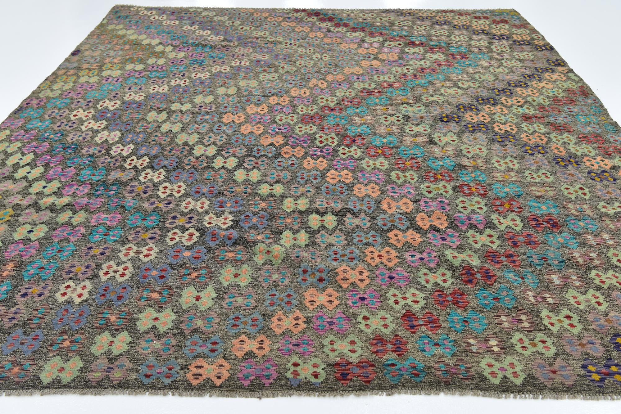 10' 4 x 13' Hand Woven Kilim Modern Wool Rug