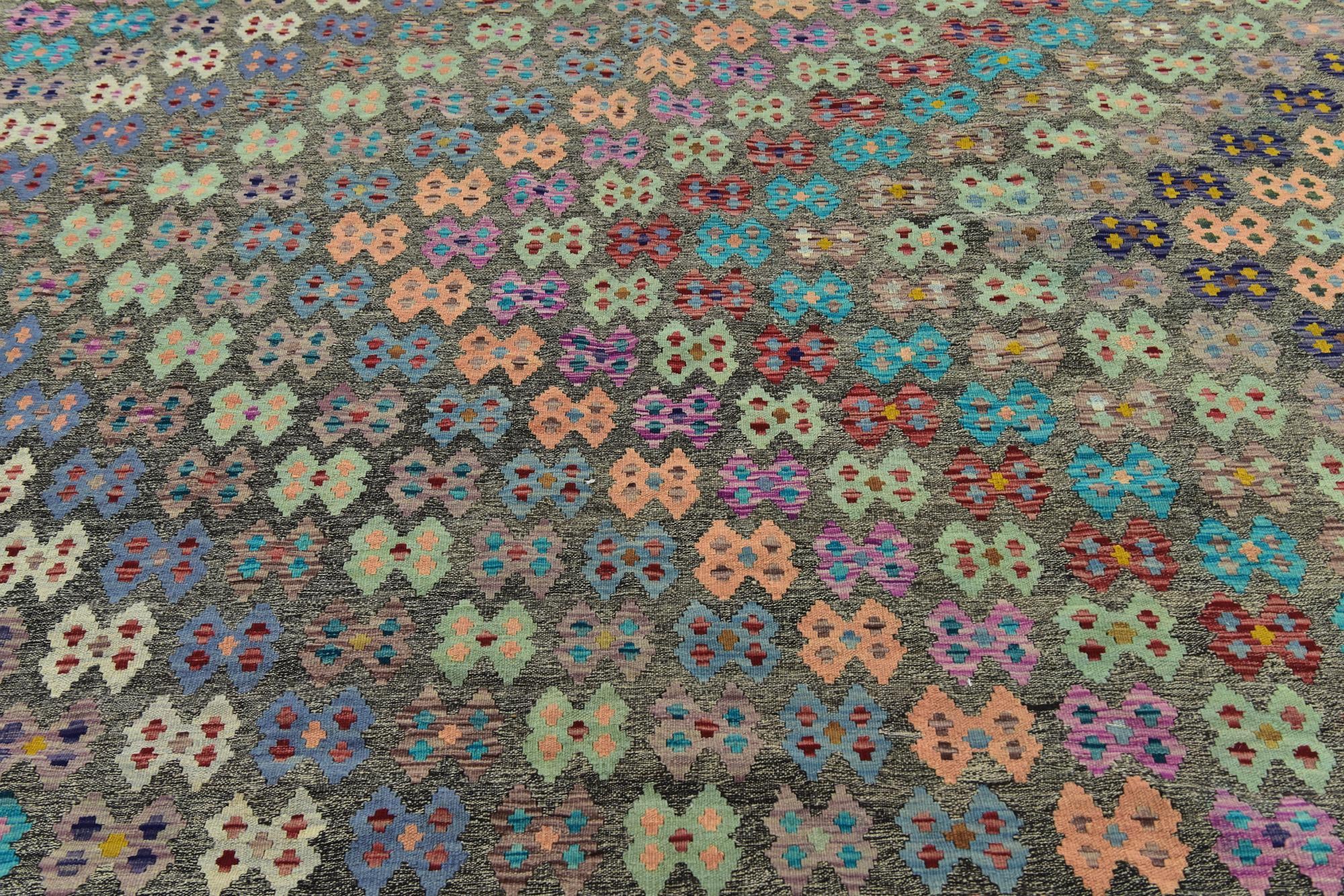 10' 4 x 13' Hand Woven Kilim Modern Wool Rug