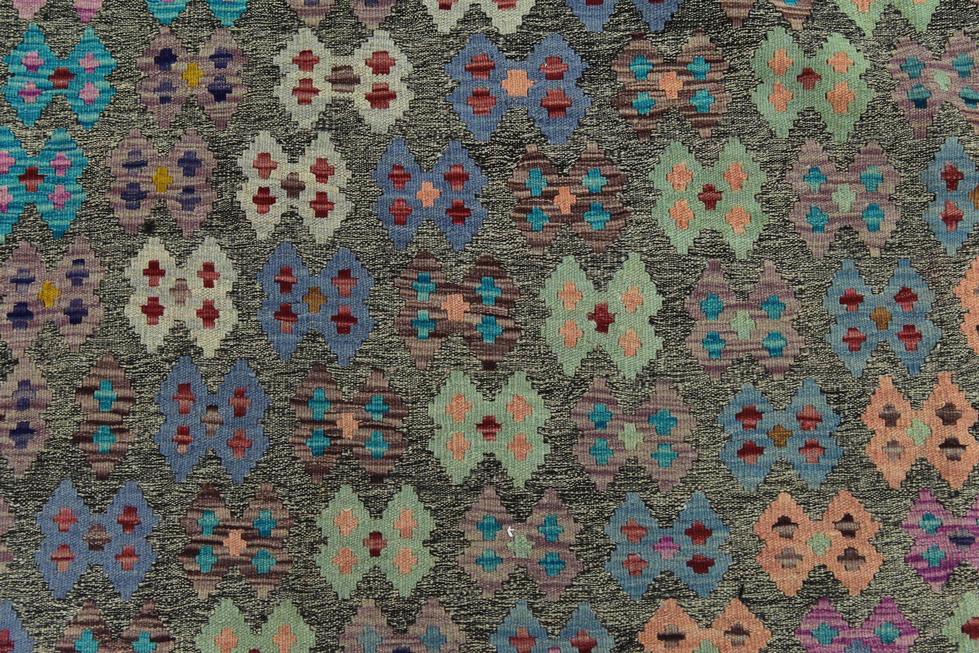 10' 4 x 13' Hand Woven Kilim Modern Wool Rug