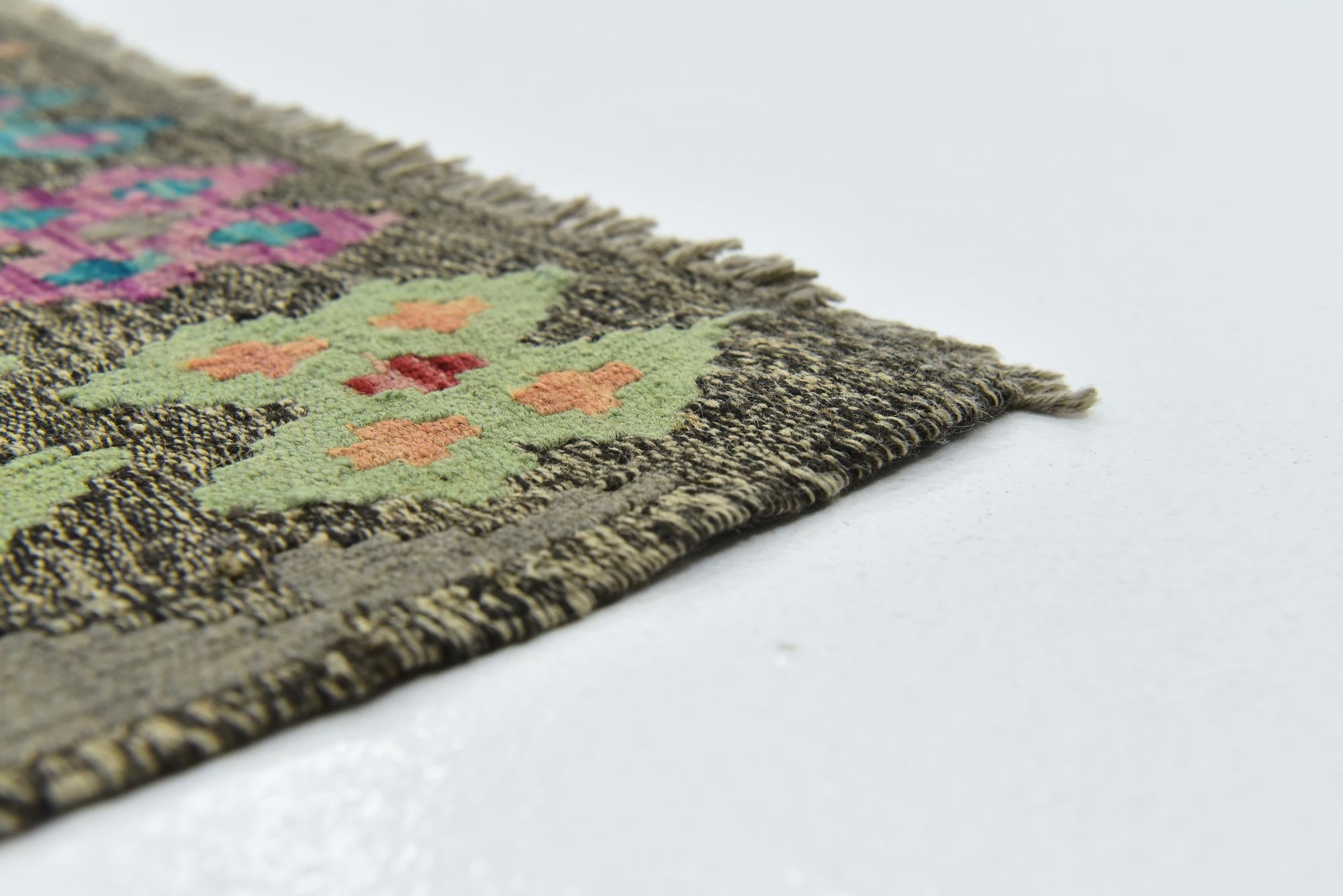 10' 4 x 13' Hand Woven Kilim Modern Wool Rug