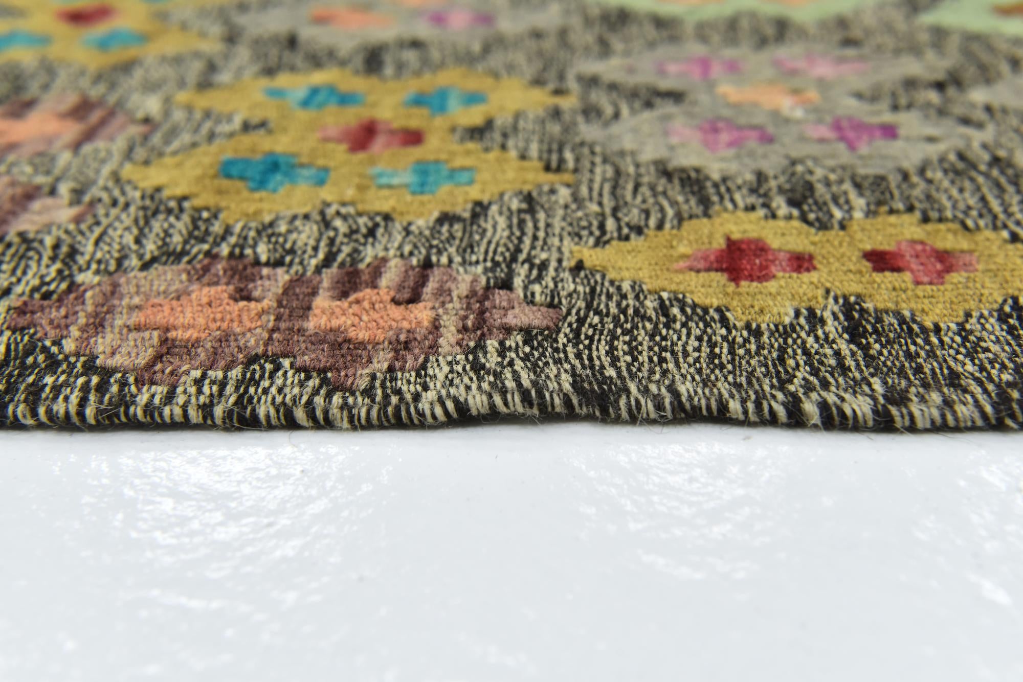 10' 4 x 13' Hand Woven Kilim Modern Wool Rug