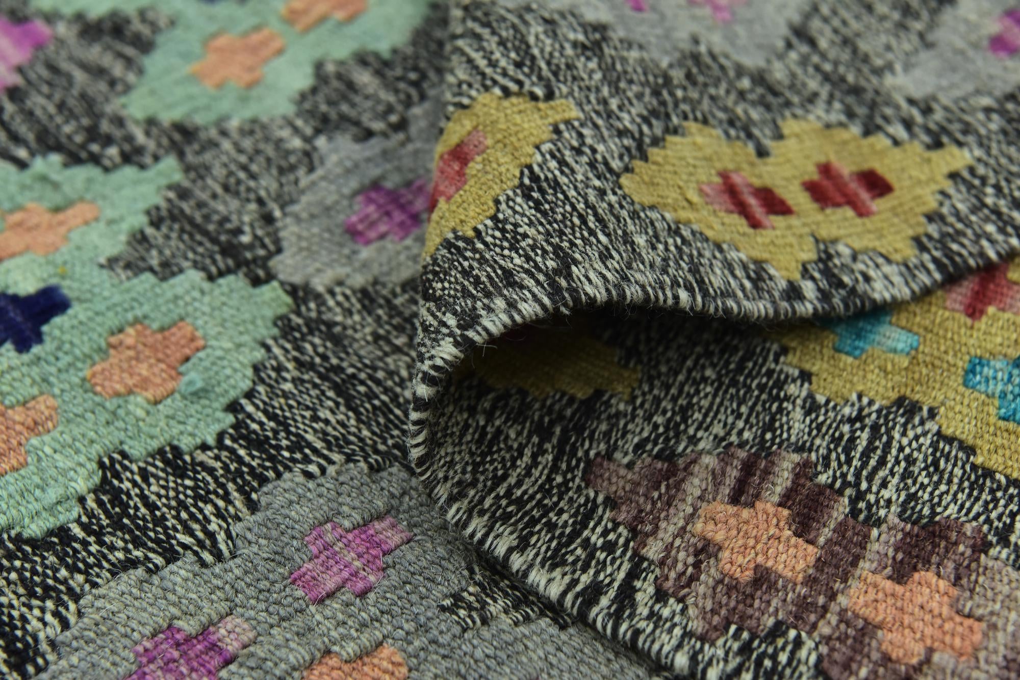 10' 4 x 13' Hand Woven Kilim Modern Wool Rug