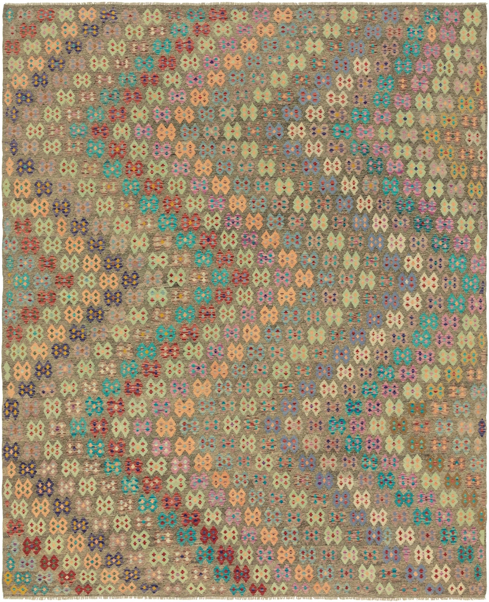 10' 4 x 13' Hand Woven Kilim Modern Wool Rug