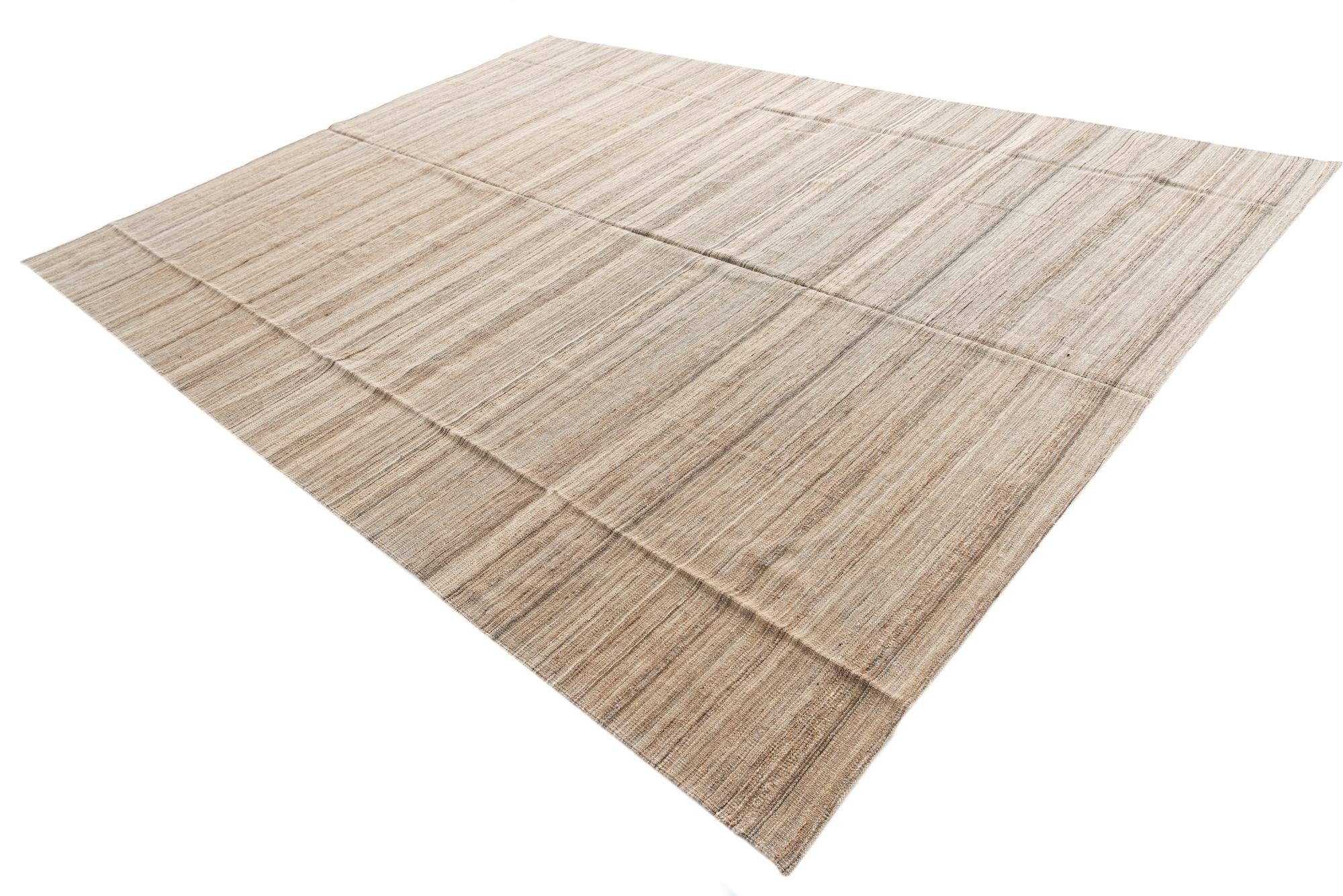 9' 9 x 12' 10 Hand Woven Kilim Modern Wool Rug