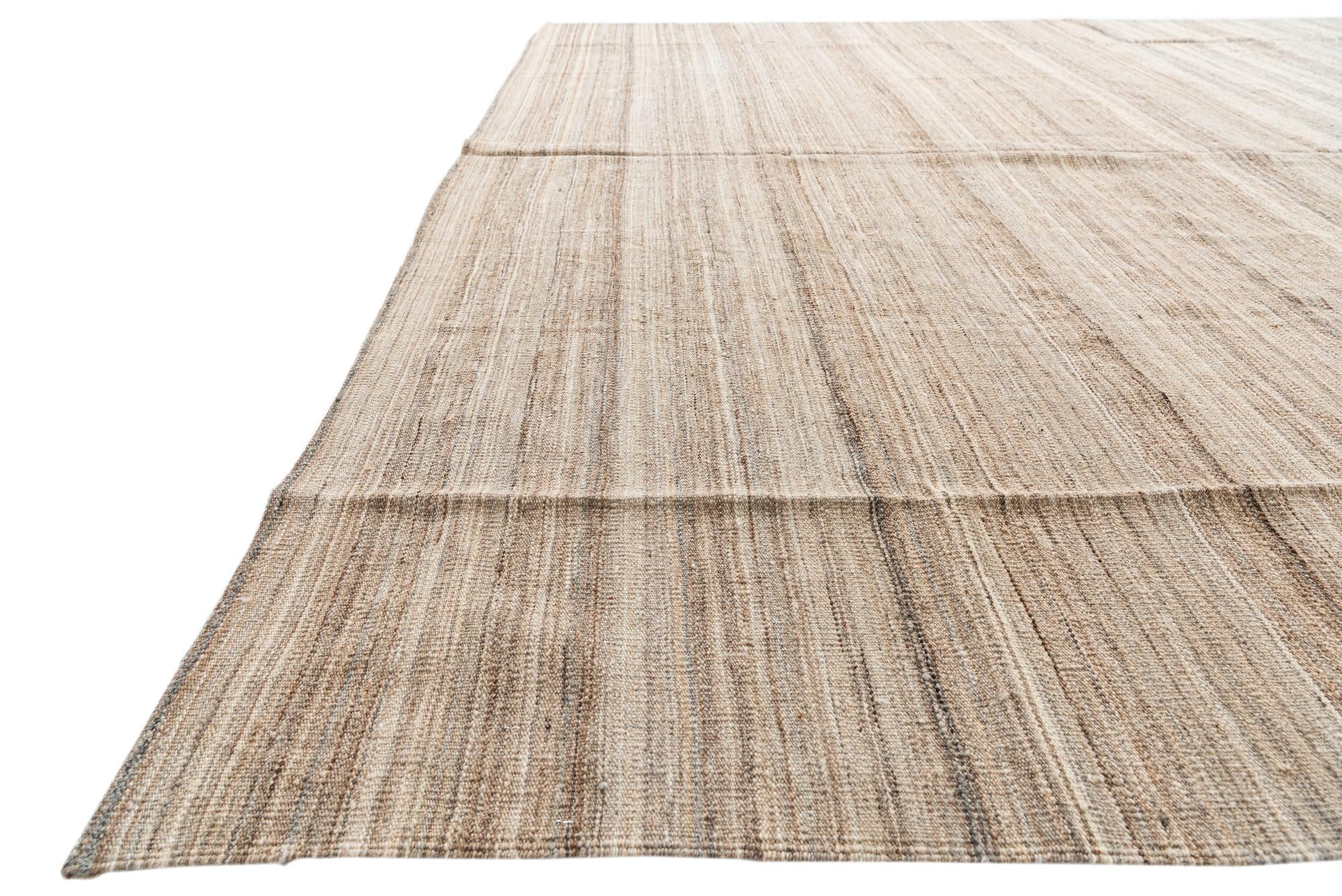 9' 9 x 12' 10 Hand Woven Kilim Modern Wool Rug