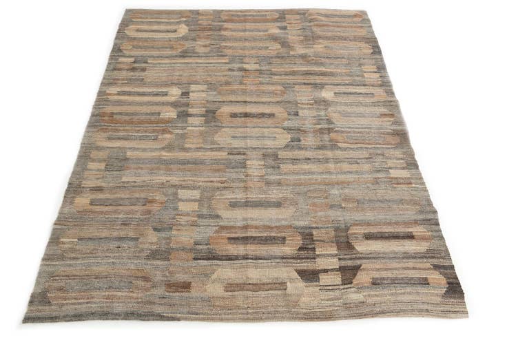 Detail image of 5' x 6' 6 Hand Woven Kilim Modern Wool Rug