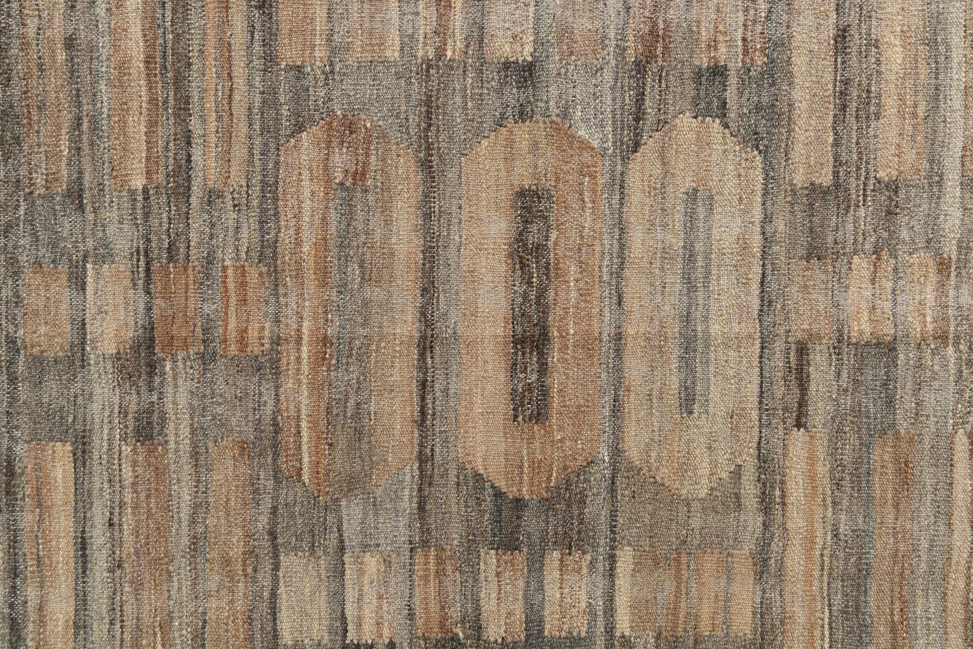 5' x 6' 6 Hand Woven Kilim Modern Wool Rug