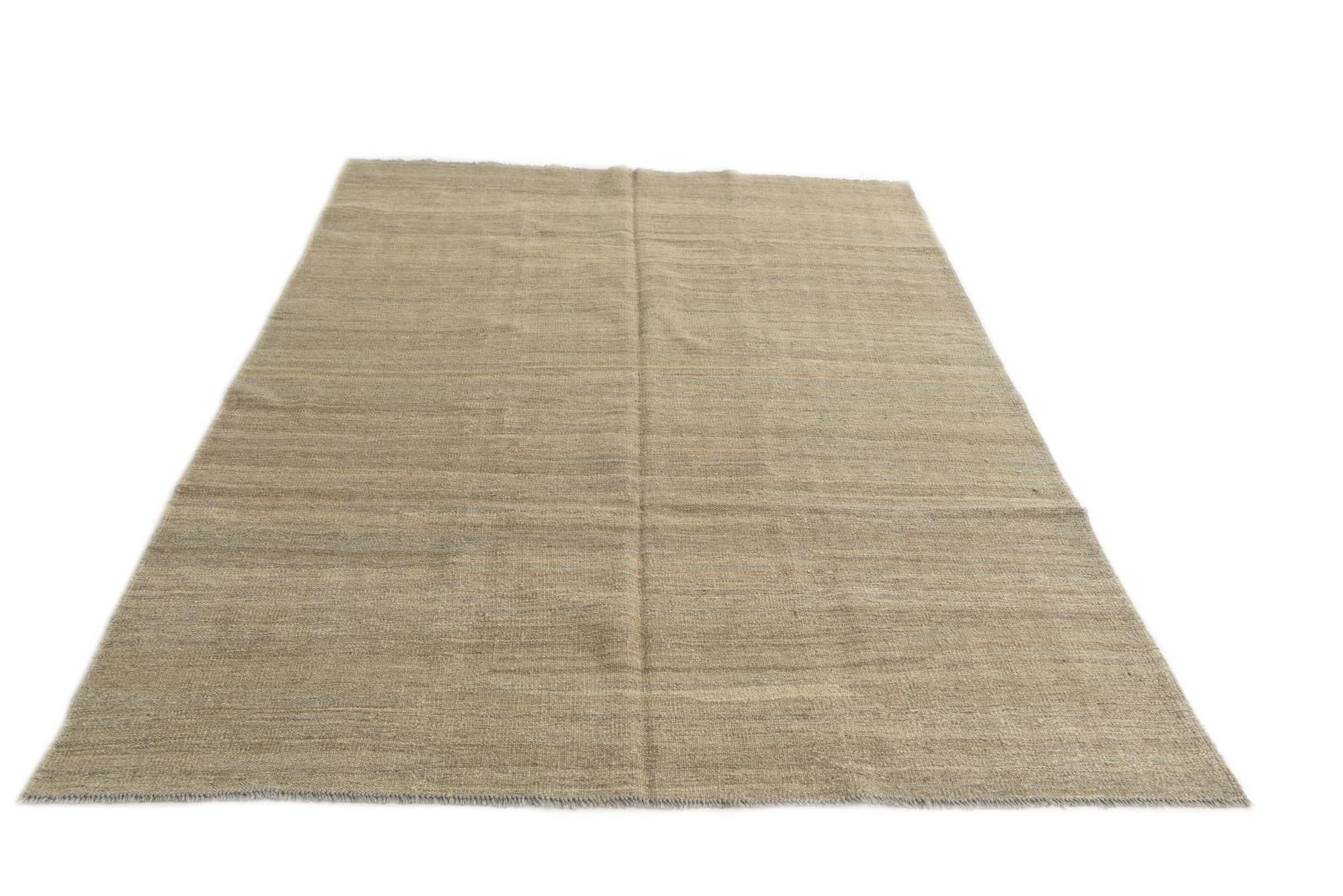 5' 4 x 7' 8 Hand Woven Kilim Modern Wool Rug