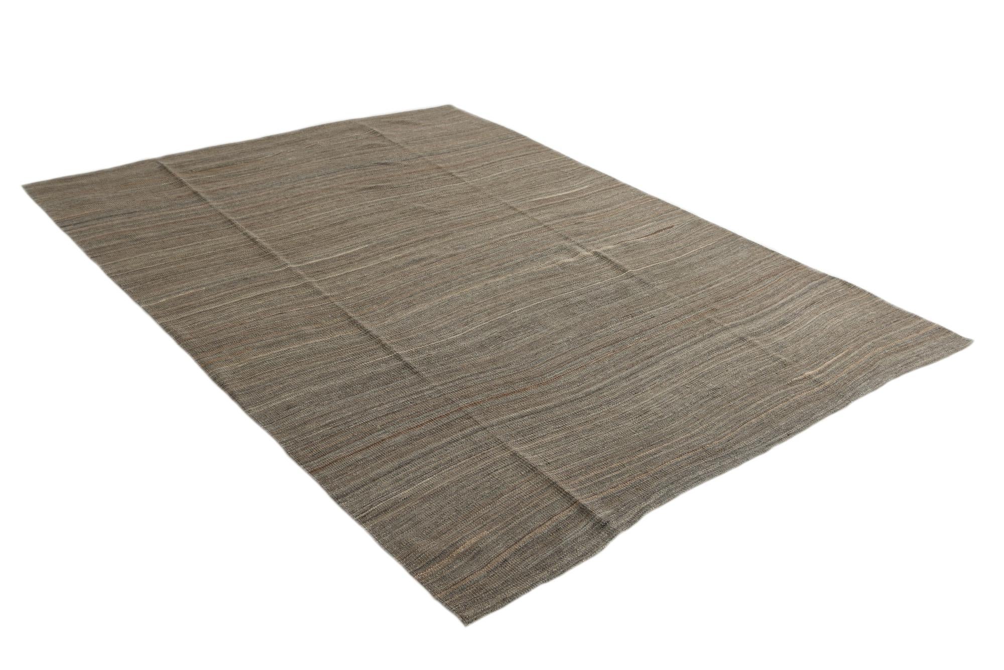 5' 9 x 7' 8 Hand Woven Kilim Modern Wool Rug