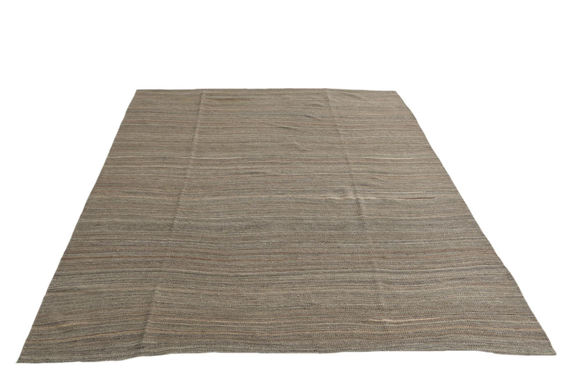 5' 9 x 7' 8 Hand Woven Kilim Modern Wool Rug