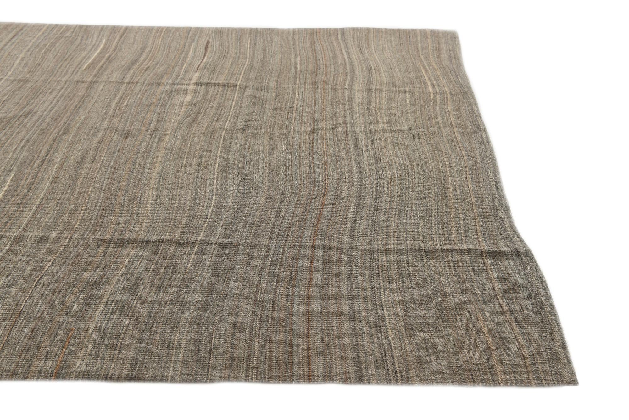 5' 9 x 7' 8 Hand Woven Kilim Modern Wool Rug