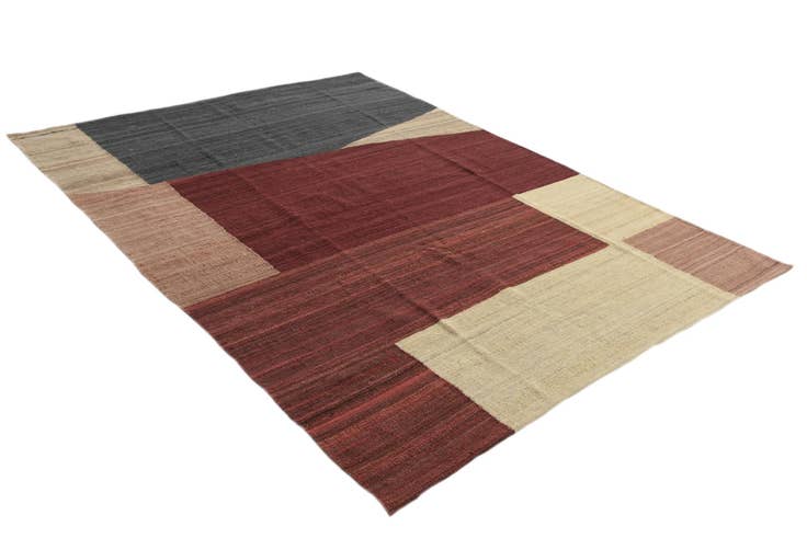 Detail image of 6' x 7' 10 Hand Woven Kilim Modern Wool Rug