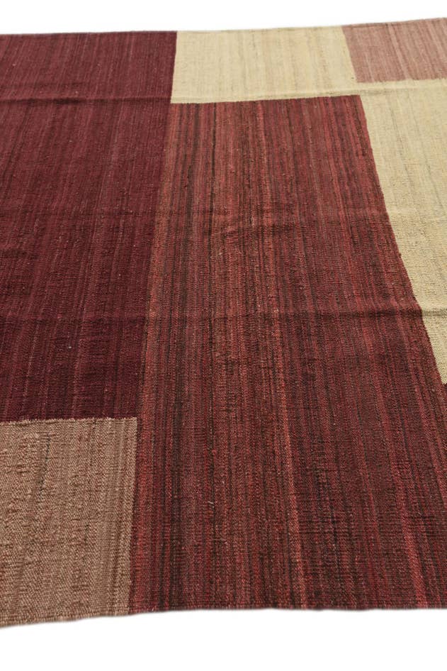 Detail image of 6' x 7' 10 Hand Woven Kilim Modern Wool Rug