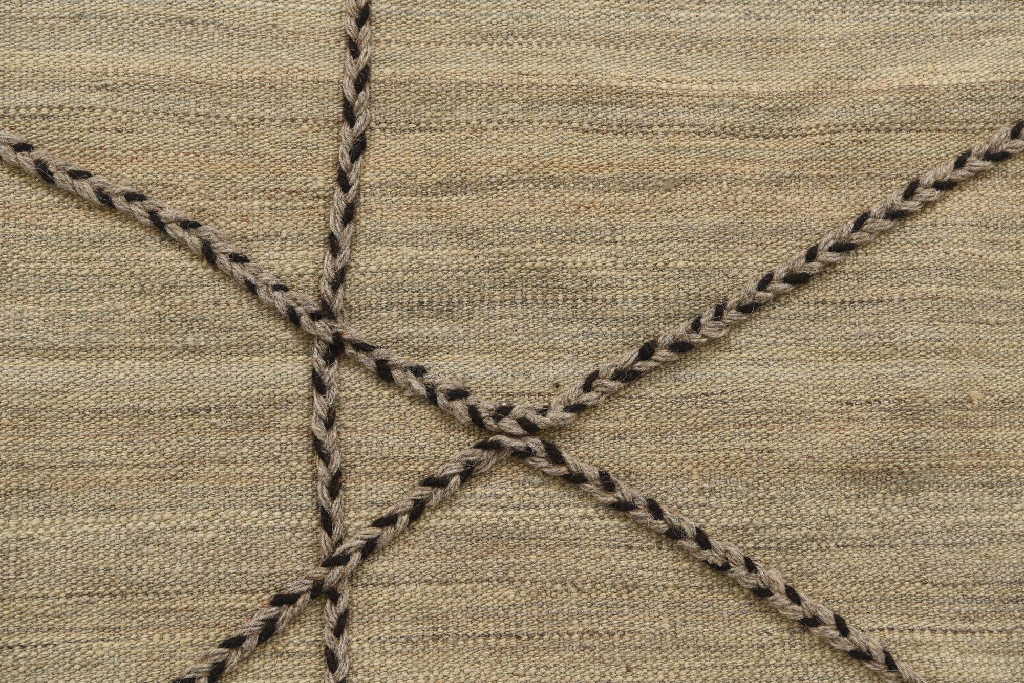 4' 1 x 6' 8 Hand Woven Kilim Modern Wool Rug