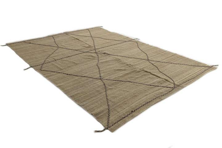 6' 9 x 9' 1 Hand Woven Kilim Modern Wool Rug