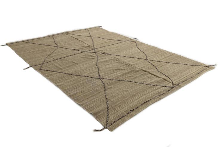 Detail image of 6' 9 x 9' 1 Hand Woven Kilim Modern Wool Rug