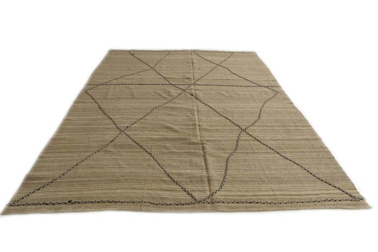 Detail image of 6' 9 x 9' 1 Hand Woven Kilim Modern Wool Rug