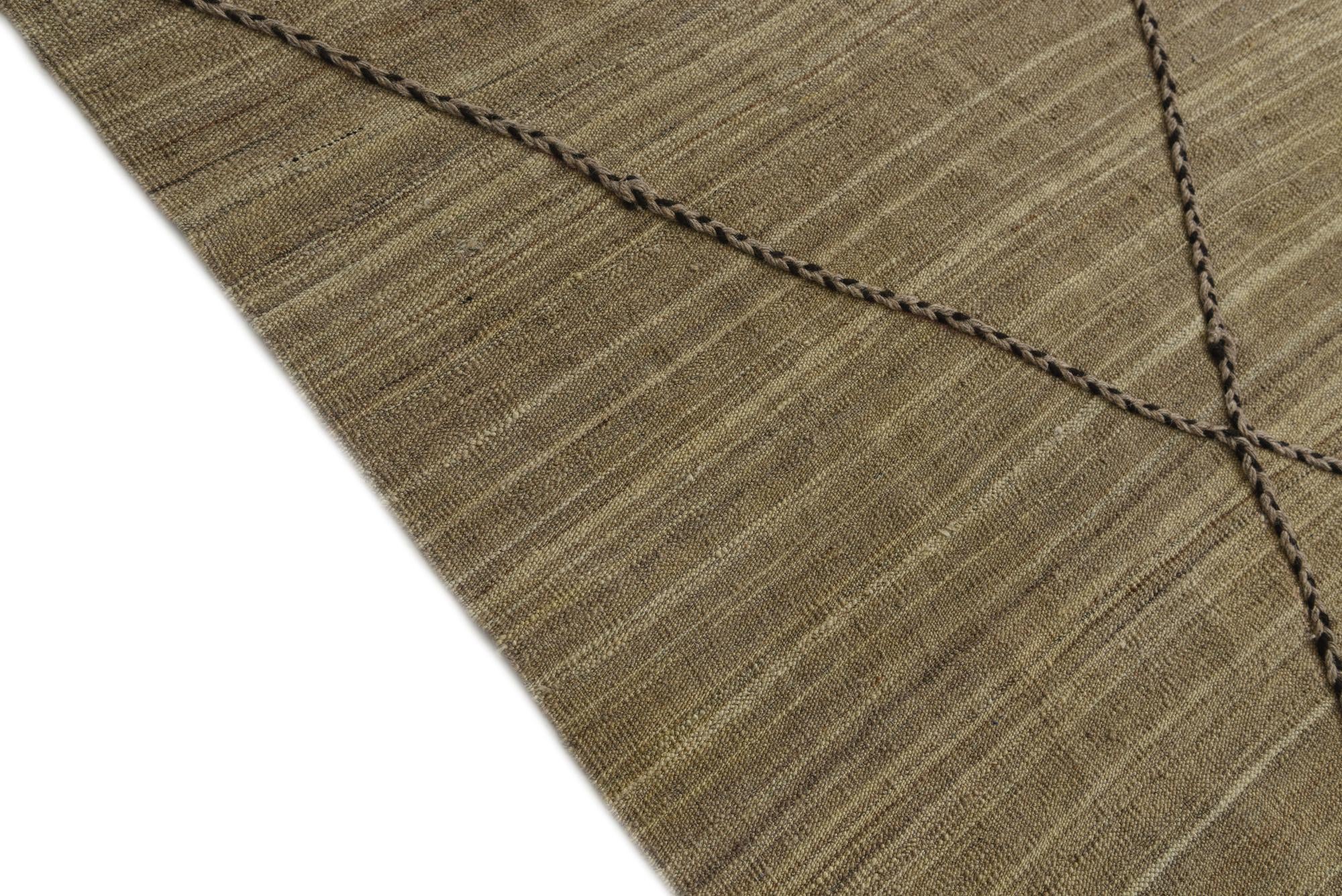 6' 9 x 9' 1 Hand Woven Kilim Modern Wool Rug