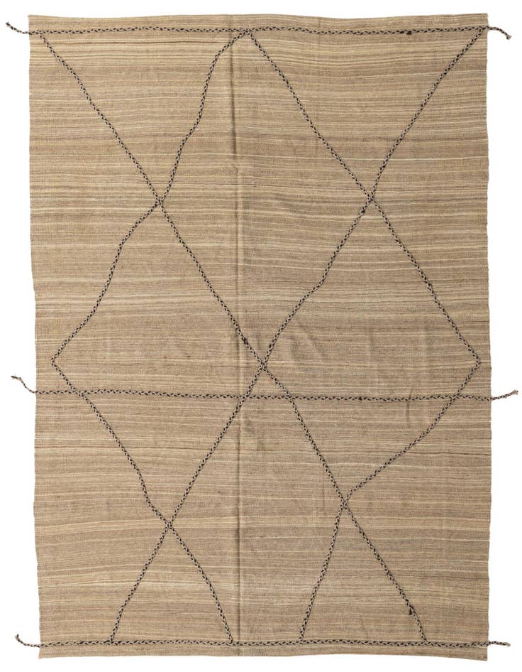 Detail image of 6' 9 x 9' 1 Hand Woven Kilim Modern Wool Rug