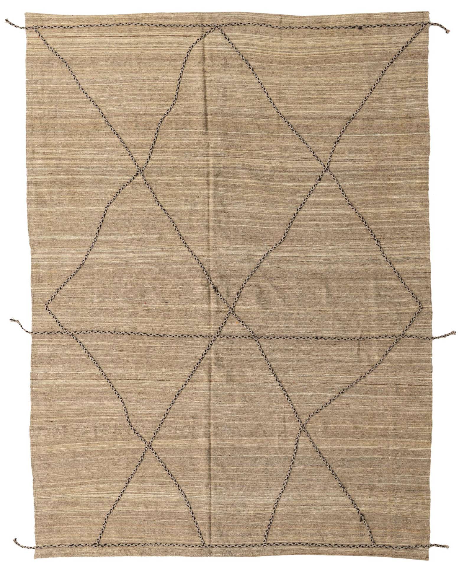 6' 9 x 9' 1 Hand Woven Kilim Modern Wool Rug