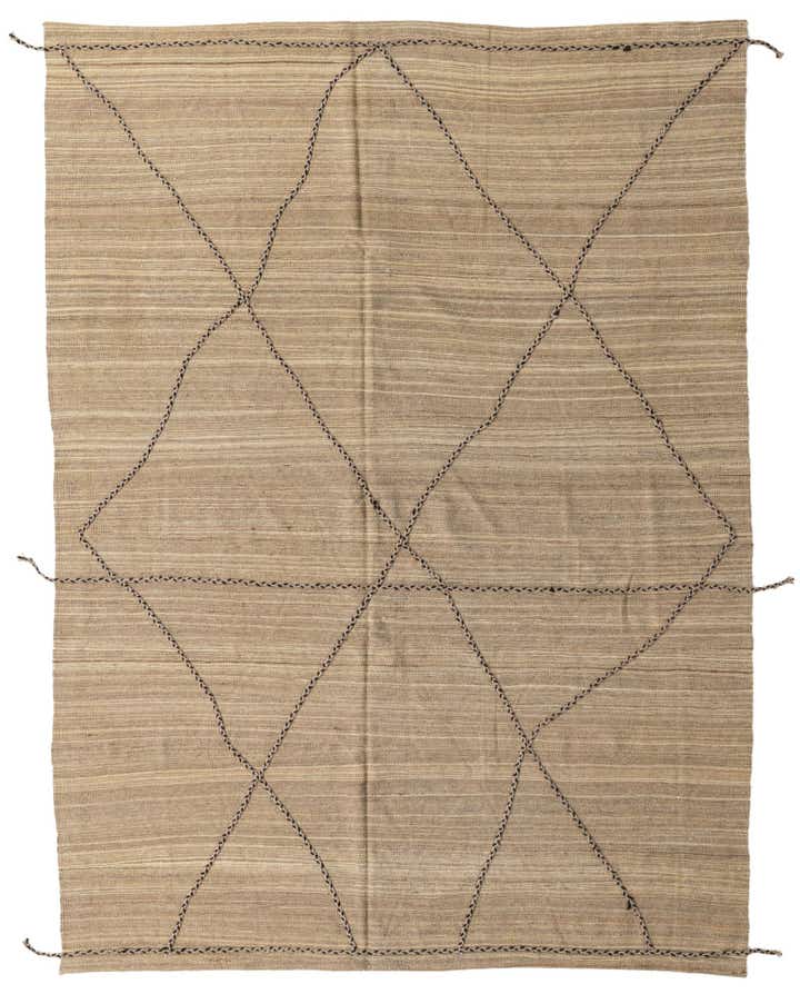 6' 9 x 9' 1 Hand Woven Kilim Modern Wool Rug
