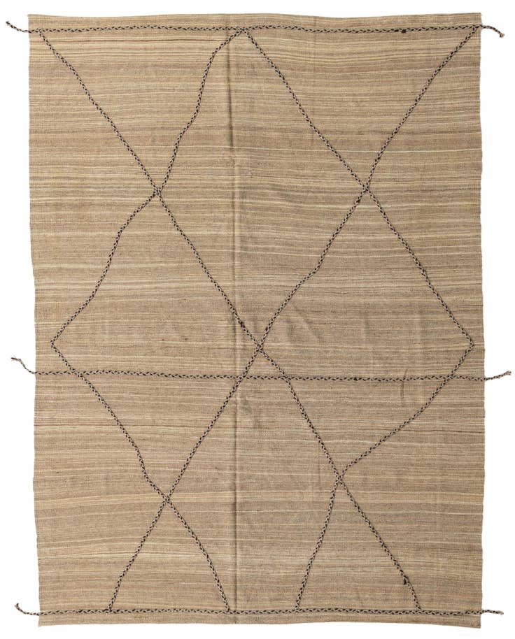 Detail image of 6' 9 x 9' 1 Hand Woven Kilim Modern Wool Rug