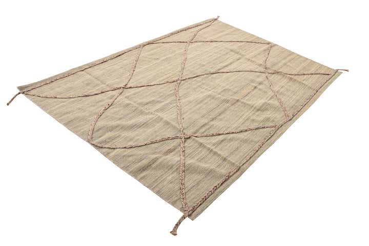 4' 9 x 7' Hand Woven Kilim Modern Wool Rug
