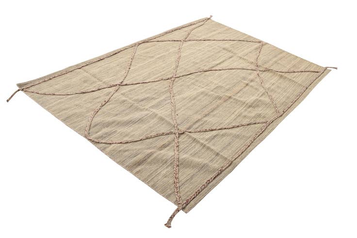 Detail image of 4' 9 x 7' Hand Woven Kilim Modern Wool Rug