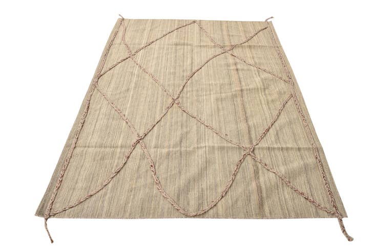 Detail image of 4' 9 x 7' Hand Woven Kilim Modern Wool Rug