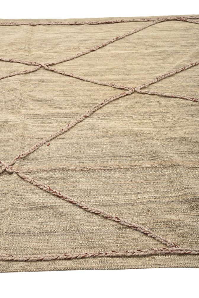 4' 9 x 7' Hand Woven Kilim Modern Wool Rug