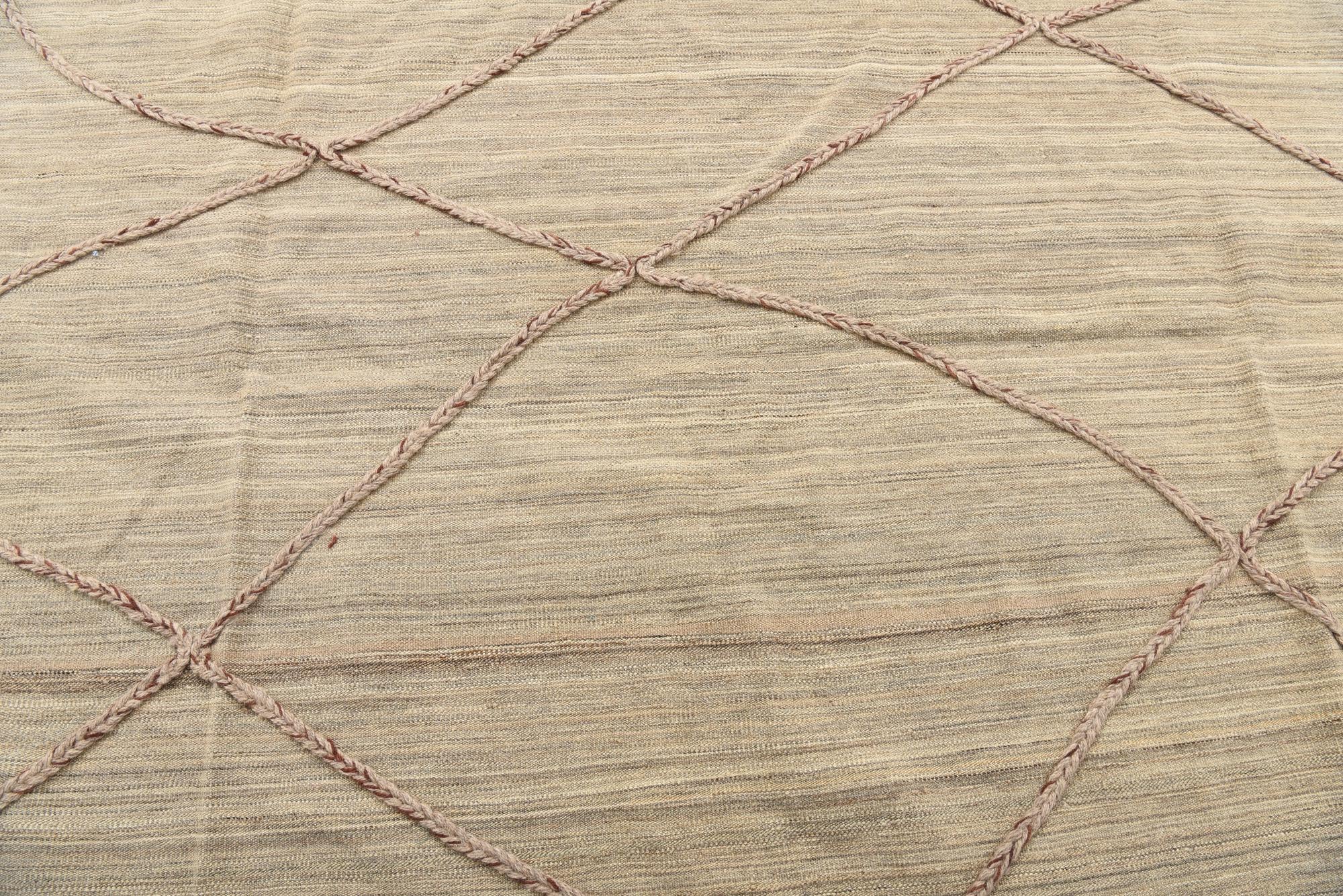 4' 9 x 7' Hand Woven Kilim Modern Wool Rug