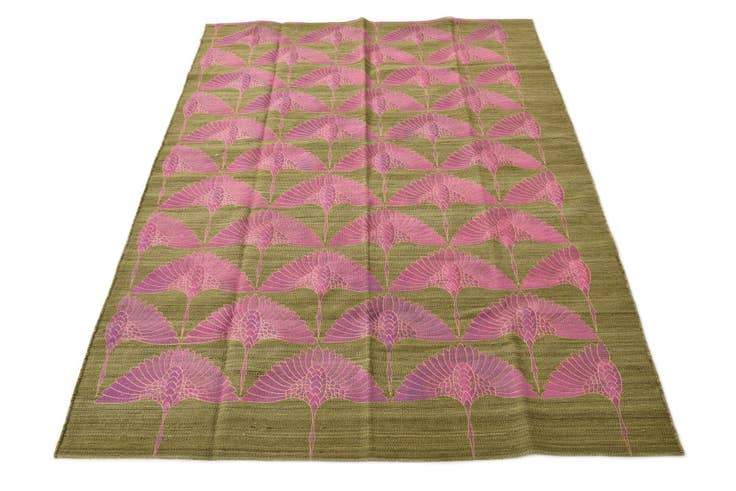Detail image of 4' 9 x 6' 5 Hand Woven Kilim Modern Wool Rug