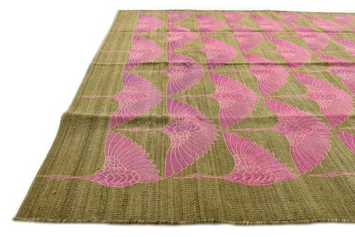 4' 9 x 6' 5 Hand Woven Kilim Modern Wool Rug