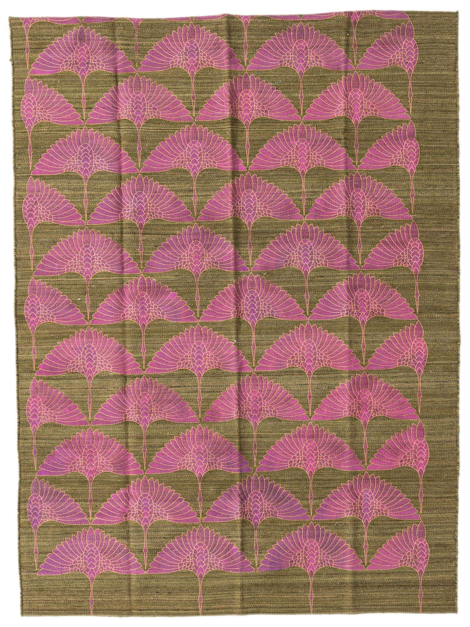 4' 9 x 6' 5 Hand Woven Kilim Modern Wool Rug