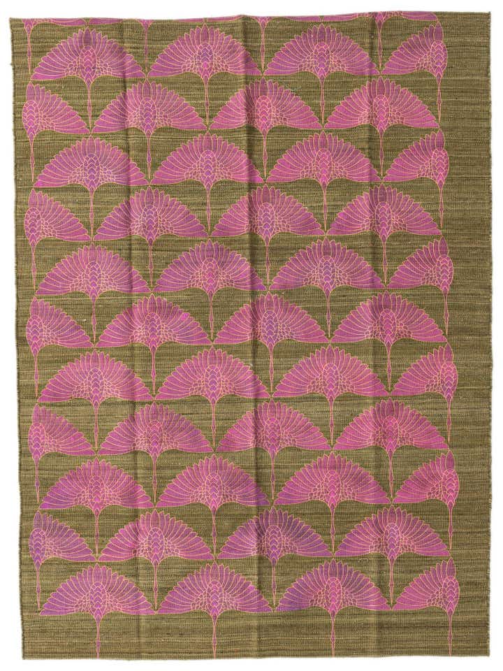 4' 9 x 6' 5 Hand Woven Kilim Modern Wool Rug