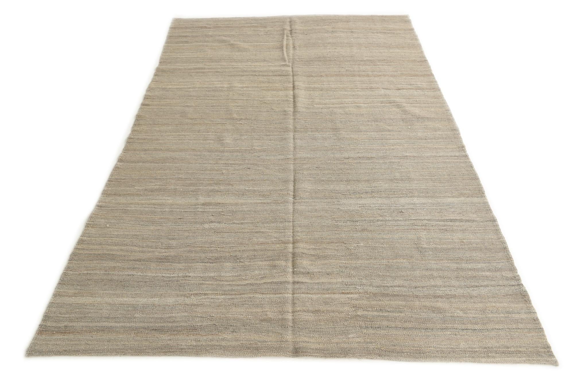 5' 2 x 7' 10 Hand Woven Kilim Modern Wool Rug
