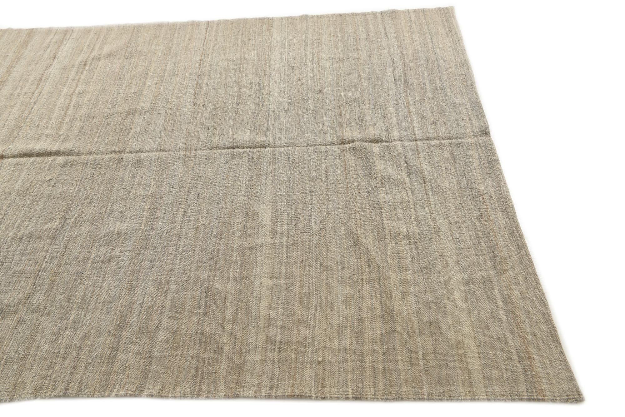 5' 2 x 7' 10 Hand Woven Kilim Modern Wool Rug