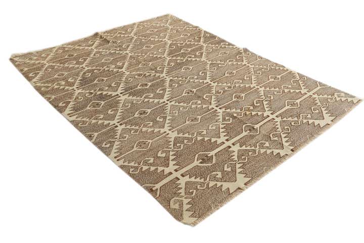 5' 8 x 7' 6 Hand Woven Kilim Modern Wool Rug
