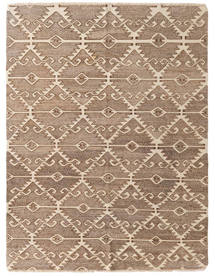 Detail image of 5' 8 x 7' 6 Hand Woven Kilim Modern Wool Rug