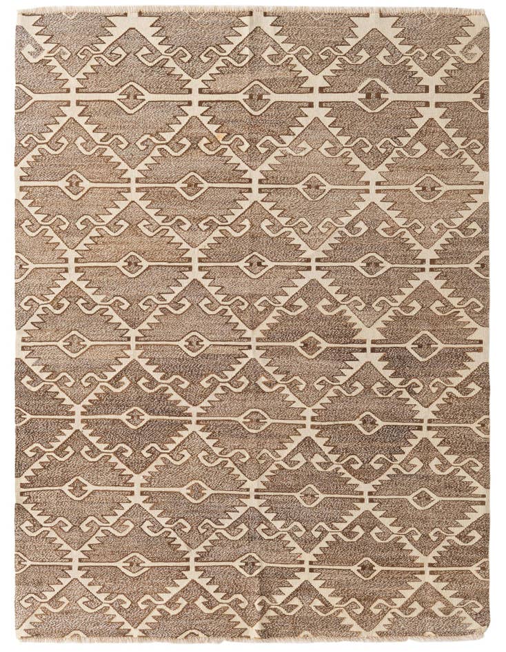 Detail image of 5' 8 x 7' 6 Hand Woven Kilim Modern Wool Rug