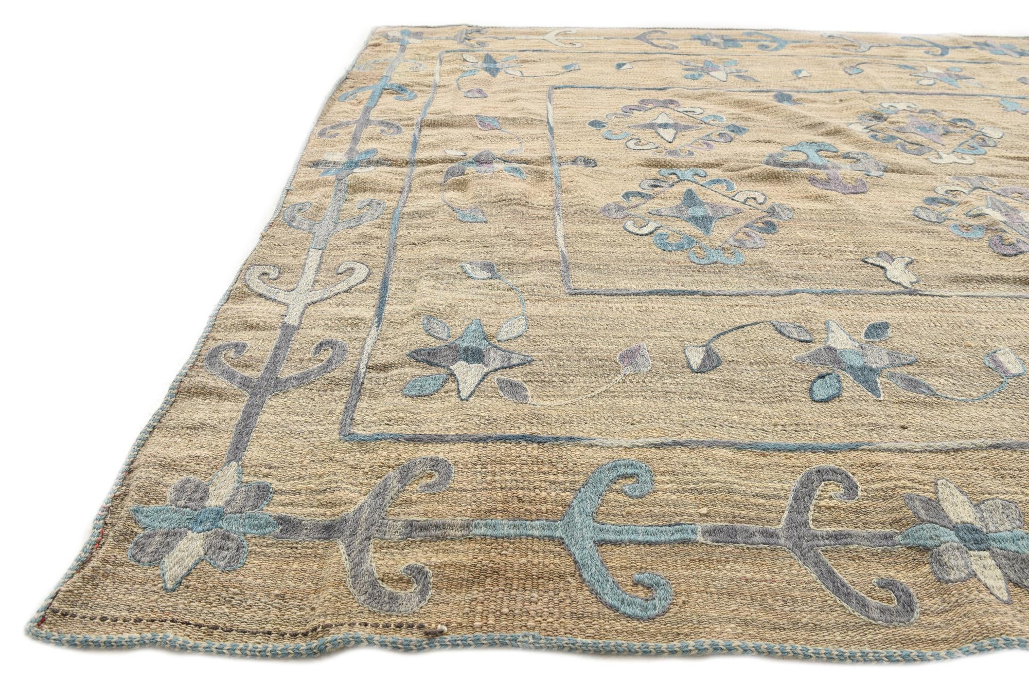 5' 10 x 7' 6 Hand Woven Kilim Modern Wool Rug
