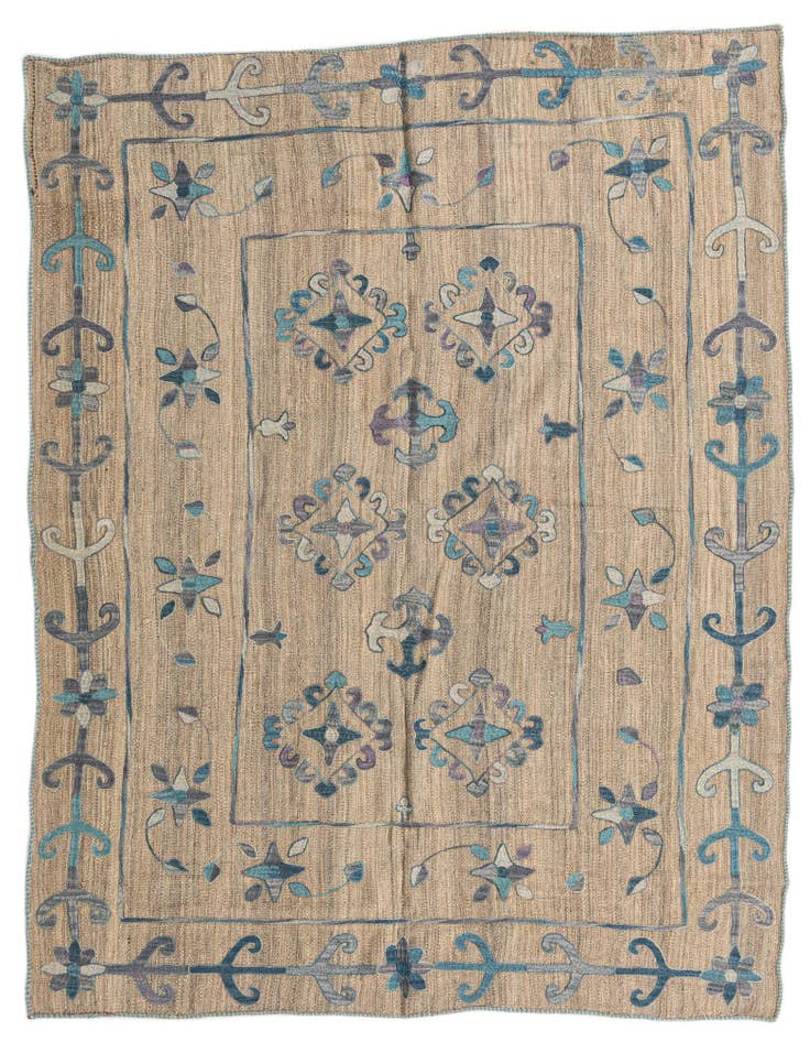 Detail image of 5' 10 x 7' 6 Hand Woven Kilim Modern Wool Rug