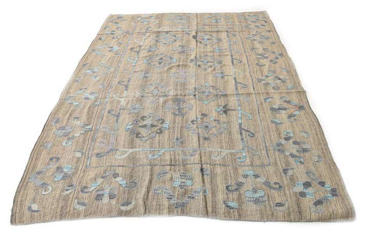 6' 7 x 8' 11 Hand Woven Kilim Modern Wool Rug