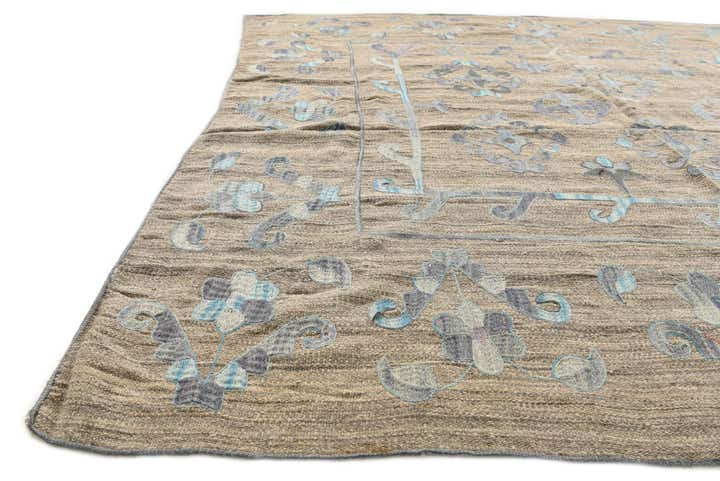 6' 7 x 8' 11 Hand Woven Kilim Modern Wool Rug