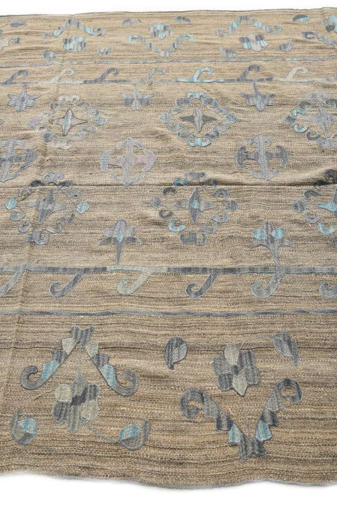 6' 7 x 8' 11 Hand Woven Kilim Modern Wool Rug