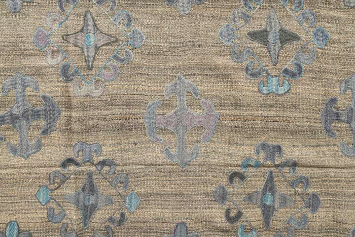 6' 7 x 8' 11 Hand Woven Kilim Modern Wool Rug