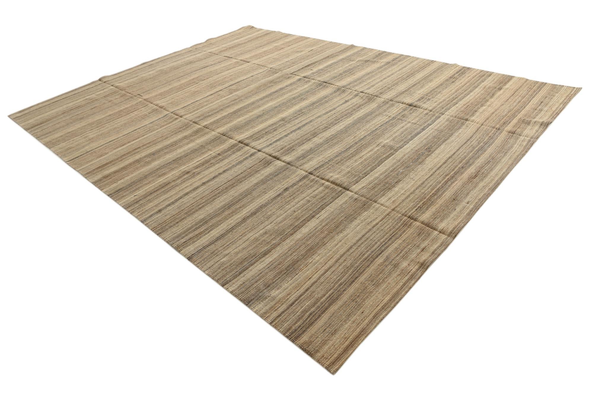 9' 8 x 12' 10 Hand Woven Kilim Modern Wool Rug