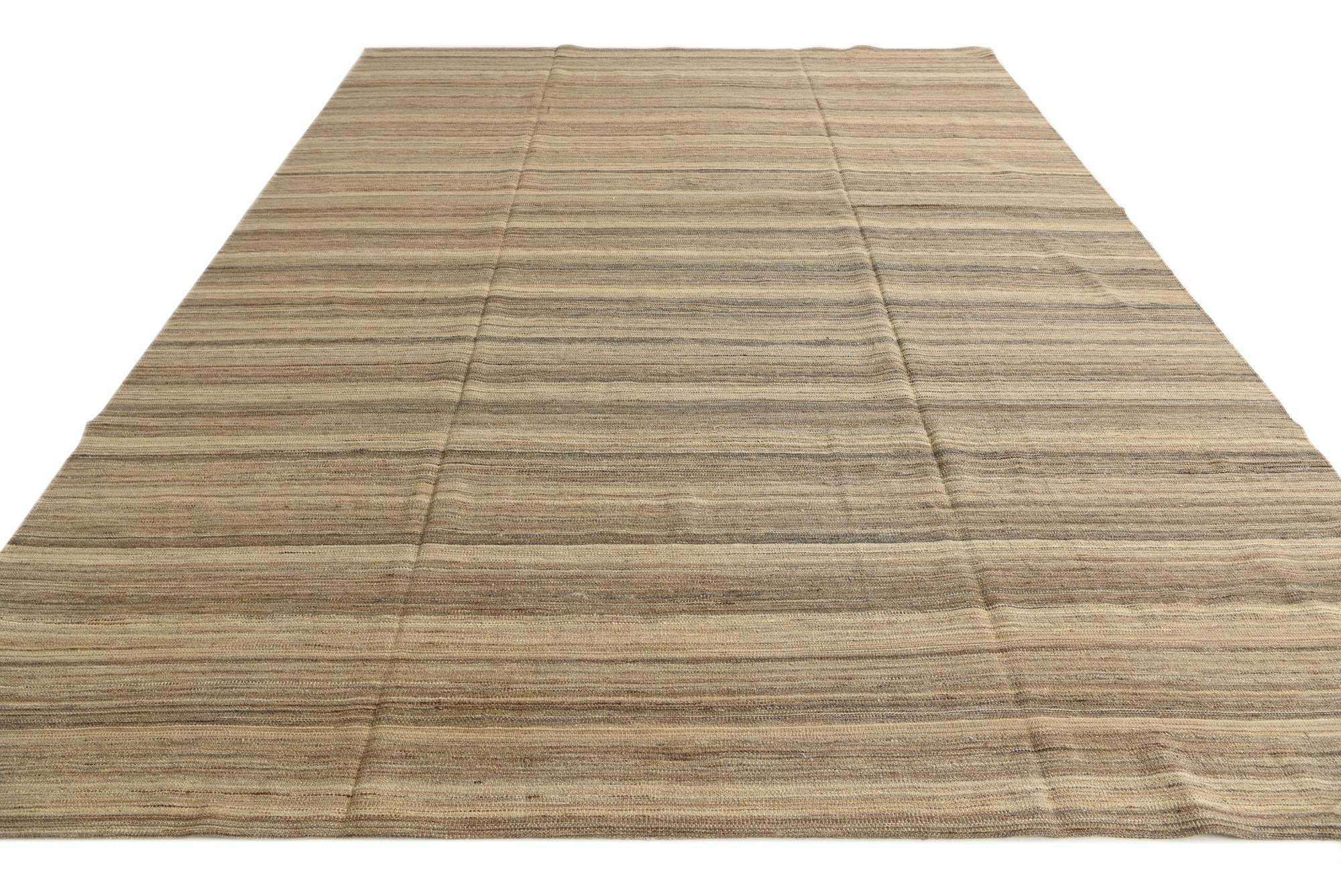 9' 8 x 12' 10 Hand Woven Kilim Modern Wool Rug