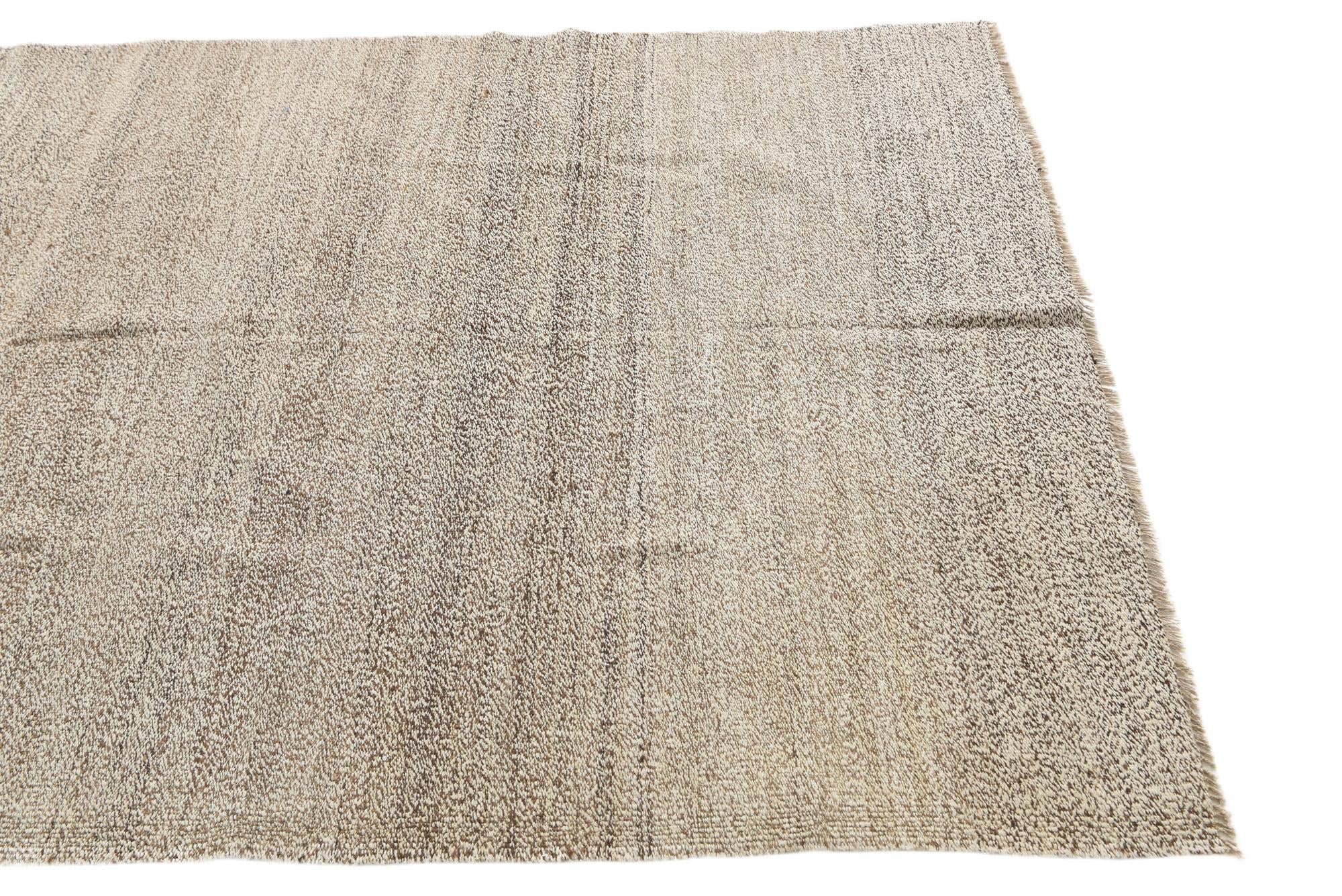 4' 8 x 6' 5 Hand Woven Kilim Modern Wool Rug