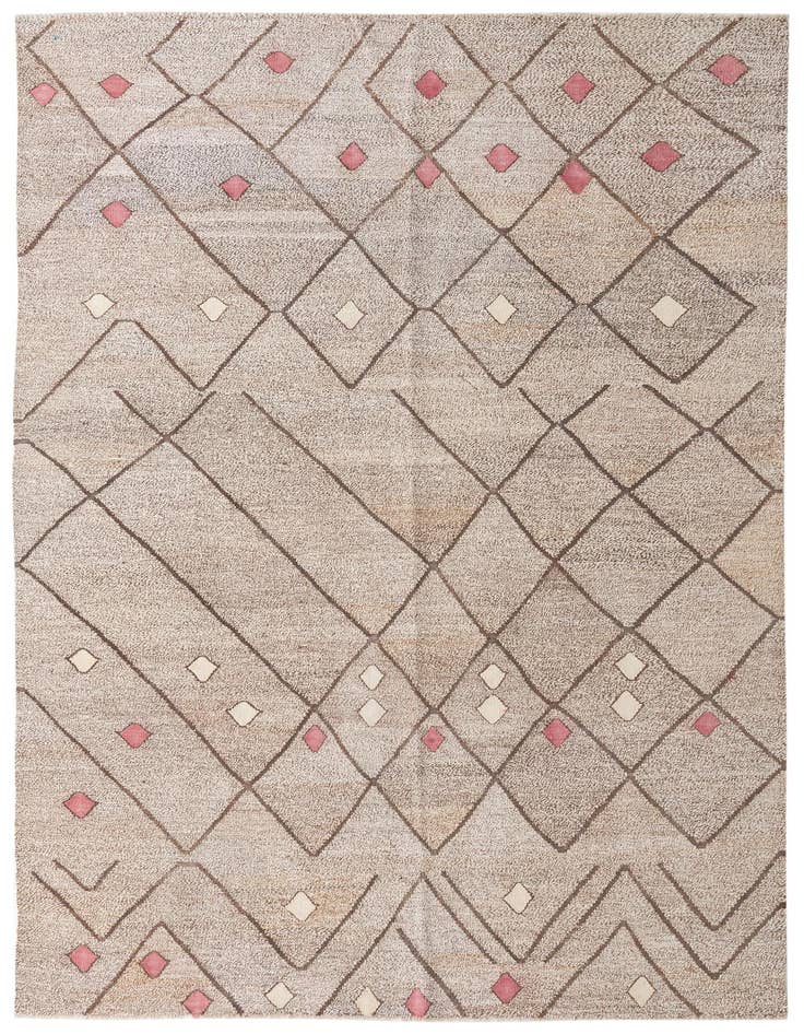 Detail image of 6' 10 x 9' 9 Hand Woven Kilim Modern Wool Rug